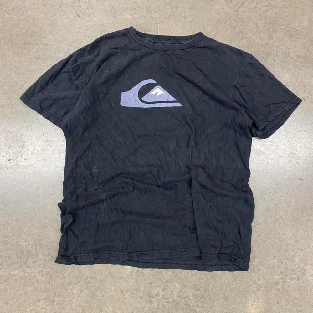 Quiksilver Y2K Black & Blue Surf T-Shirt Size‎ M Vintage